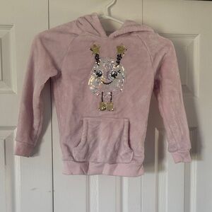 George Light Pink Kids Hoodie with Sequin Design